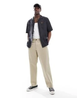 Fred Perry Fred Pery Lightweight Textured Revere Collar Shirt In Dark Grey For Men -Modish Men Wear 206692448 3