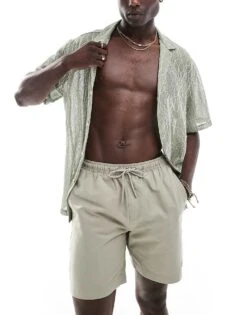 Fred Perry Classic Swimshort In Beige For Men -Modish Men Wear 206692502 4