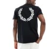Fred Perry Rear Powder Laurel T-shirt In Black For Men