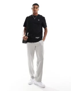 Fred Perry Oversized T-shirt In Black With Crowd Back Print For Men 9 Fred Perry Oversized T-shirt In Black With Crowd Back Print For Men -Modish Men Wear 207013111 3