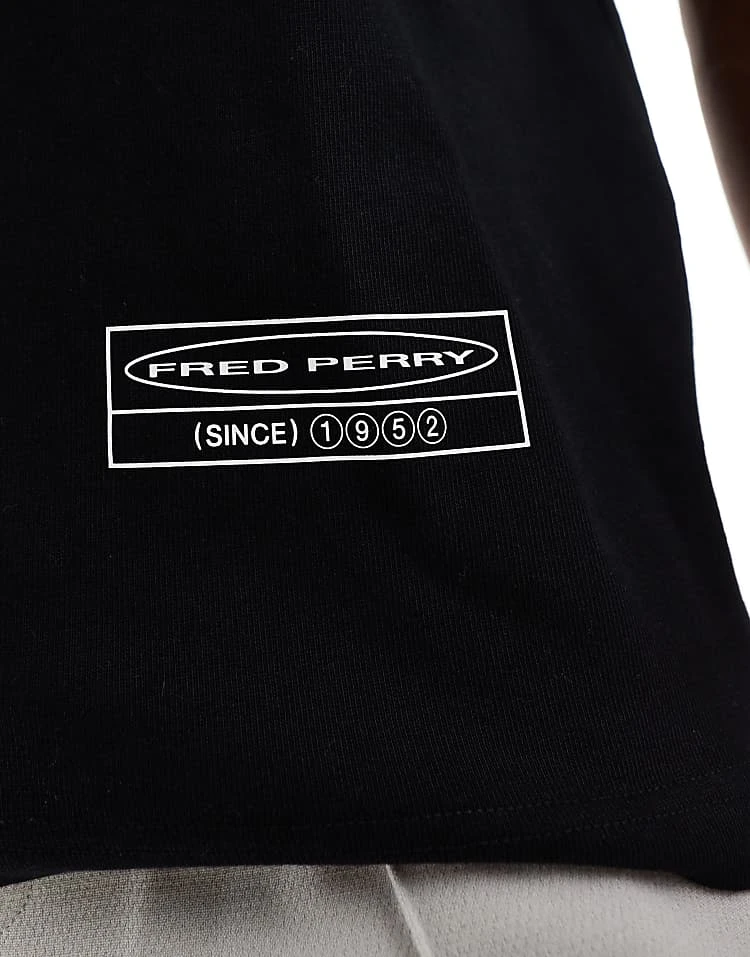 Fred Perry Oversized T-shirt In Black With Crowd Back Print For Men 6 Fred Perry Oversized T-shirt In Black With Crowd Back Print For Men - Image 4