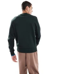 Fred Perry Crew Neck Sweatshirt In Forest Green For Men -Modish Men Wear 207013144 2