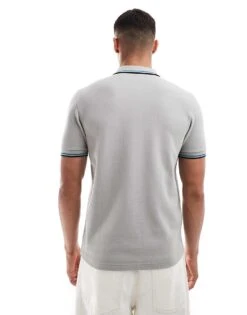 Fred Perry Twin Tipped Polo Shirt In Light Beige For Men Grey -Modish Men Wear 207013248 4