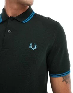 Fred Perry Twin Tipped Polo Shirt In Dark Green For Men -Modish Men Wear 207013423 3