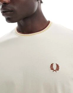 Fred Perry Twin Tipped T-shirt In Beige For Men -Modish Men Wear 207013471 3