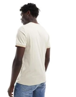 Fred Perry Twin Tipped T-shirt In Beige For Men -Modish Men Wear 207013471 4