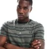 Fred Perry Striped T-shirt In Green And Black For Men