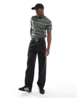 Fred Perry Striped T-shirt In Green And Black For Men -Modish Men Wear 207013512 3