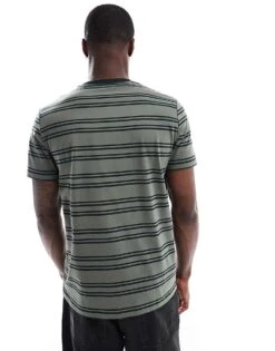 Fred Perry Striped T-shirt In Green And Black For Men -Modish Men Wear 207013512 4