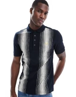 Fred Perry Polo Shirt In Navy With Vertical Ombre Stripes For Men -Modish Men Wear 207013536 1 navy 1