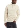Fred Perry Half Zip Sweatshirt In Light Beige For Men