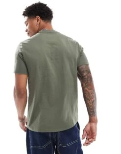Fred Perry Embroidered T-shirt In Khaki Green For Men -Modish Men Wear 207013591 4