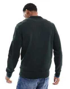 Fred Perry Half Zip Sweatshirt In Forest Green For Men -Modish Men Wear 207013607 4