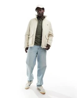 Fred Perry Patch Pocket Sports Jacket In Light Beige For Men -Modish Men Wear 207017057 1 beige 1