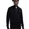 Fred Perry Waffle Stitch Knitted Half Zip Jumper In Black For Men -Modish Men Wear 207017058 1 black