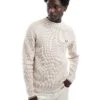 Fred Perry Waffle Stitch Knitted Jumper In Off White For Men