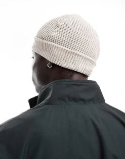 Fred Perry Unisex Waffle Knit Beanie In Off White For Unisex -Modish Men Wear 207017143 4
