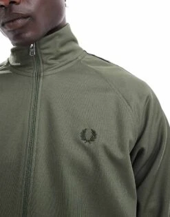 Fred Perry Co-ord Taped Track Jacket In Green With Contrast Trim For Men -Modish Men Wear 207017160 4