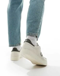 Fred Perry Spencer Leather Trainers In Off White And Grey For Men -Modish Men Wear 207017191 3