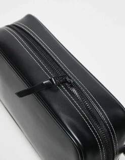 Fred Perry Leather Washbag In Black For Men -Modish Men Wear 207017236 4