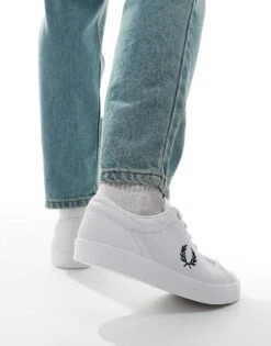 Fred Perry B7 Leather Trainers In White For Men -Modish Men Wear 207017273 3