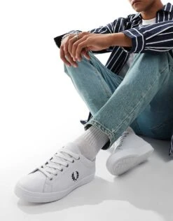 Fred Perry B7 Leather Trainers In White For Men -Modish Men Wear 207017273 5