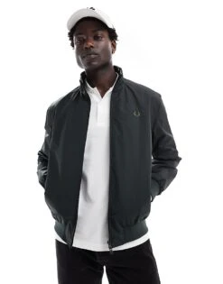 Fred Perry Brentham Jacket In Forest Green For Men
