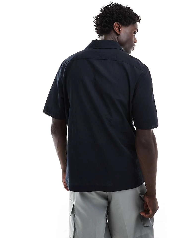 Fred Perry Lightweight Textured Revere Collared Shirt In Navy For Men 6 Fred Perry Lightweight Textured Revere Collared Shirt In Navy For Men - Image 4