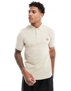 Fred Perry Polo Shirt In Light Beige For Men -Modish Men Wear 207017600 1 beige 1