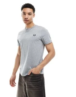 Fred Perry Crew Neck T-shirt In Grey For Men