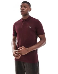 Fred Perry Plain Polo Shirt In Burgundy For Men -Modish Men Wear 207321568 1 red 1
