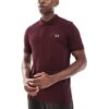 Fred Perry Plain Polo Shirt In Burgundy For Men