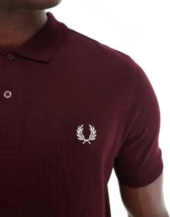 Fred Perry Plain Polo Shirt In Burgundy For Men -Modish Men Wear 207321568 4