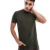 Fred Perry T-shirt In Khaki With Double Logo Print For Men Green