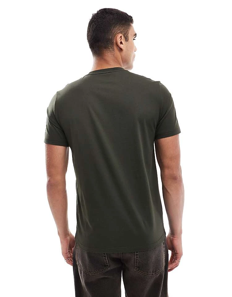 Fred Perry T-shirt In Khaki With Double Logo Print For Men Green 4 Fred Perry T-shirt In Khaki With Double Logo Print For Men Green - Image 2