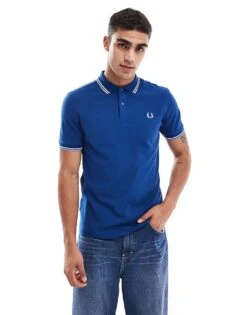 Fred Perry Twin Tipped Polo Shirt In Blue For Men -Modish Men Wear 207457275 1 blue 1