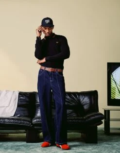 Fred Perry Twin Tipped Long Sleeve Polo Shirt In Black For Men -Modish Men Wear 207457276 3