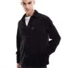 Fred Perry Long Sleeve Heavyweight Cord Overshirt In Black For Men