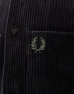 Fred Perry Long Sleeve Heavyweight Cord Overshirt In Black For Men 9 Fred Perry Long Sleeve Heavyweight Cord Overshirt In Black For Men -Modish Men Wear 207457305 3