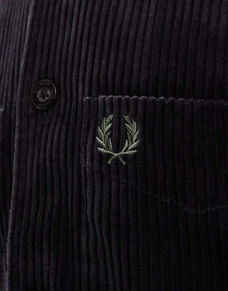 Fred Perry Long Sleeve Heavyweight Cord Overshirt In Black For Men 5 Fred Perry Long Sleeve Heavyweight Cord Overshirt In Black For Men - Image 3