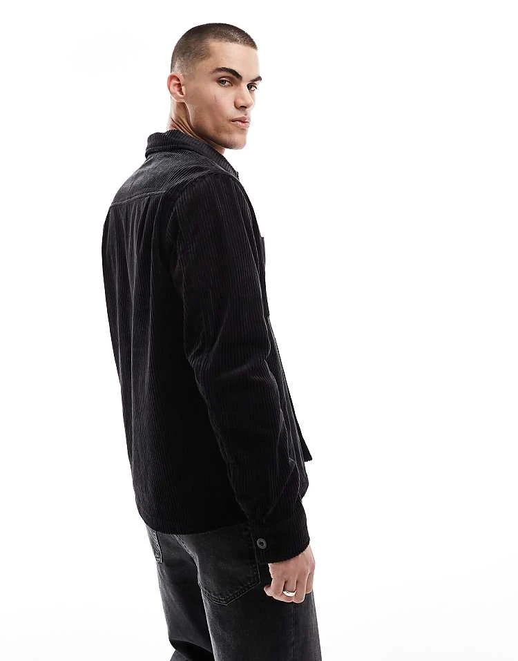 Fred Perry Long Sleeve Heavyweight Cord Overshirt In Black For Men 6 Fred Perry Long Sleeve Heavyweight Cord Overshirt In Black For Men - Image 4