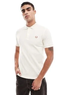 Fred Perry Polo Shirt In Off White For Men