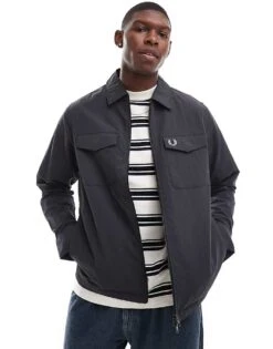 Fred Perry Long Sleeve Techical Overshirt In Grey For Men -Modish Men Wear 207457364 1 grey 1