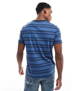 Fred Perry T-shirt In Blue With Black Horizontal Stripes For Men -Modish Men Wear 207457373 4