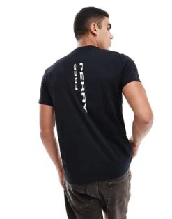Fred Perry T-shirt In Black With Vertical Logo Back Print For Men 11 Fred Perry T-shirt In Black With Vertical Logo Back Print For Men -Modish Men Wear 207457387 1 black 1