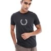 Fred Perry T-shirt In Grey With Flocked Laurel Wreath For Men
