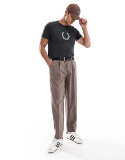 Fred Perry T-shirt In Grey With Flocked Laurel Wreath For Men -Modish Men Wear 207457416 4