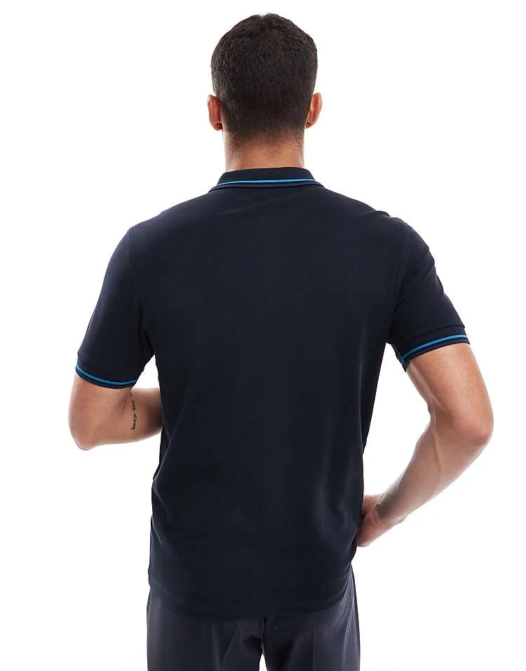Fred Perry Twin Tipped Polo Shirt In Navy For Men 4 Fred Perry Twin Tipped Polo Shirt In Navy For Men - Image 2