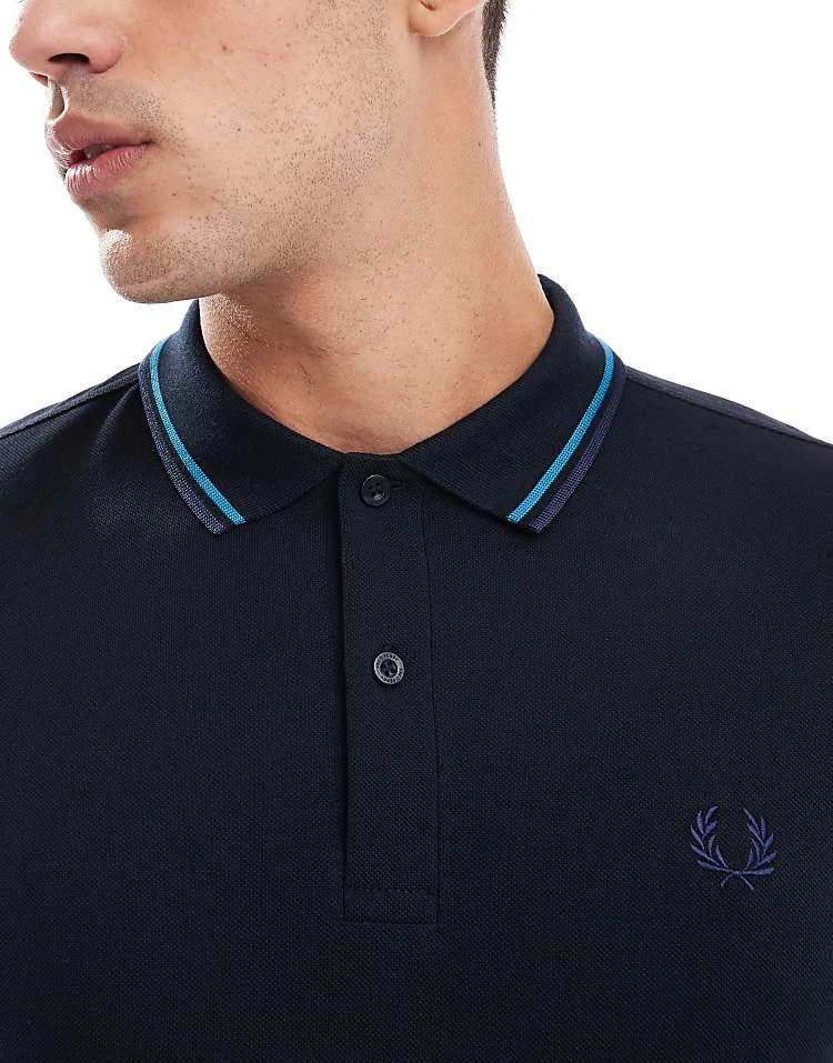 Fred Perry Twin Tipped Polo Shirt In Navy For Men 5 Fred Perry Twin Tipped Polo Shirt In Navy For Men - Image 3