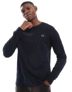 Fred Perry Long Sleeve Twin Tipped T-shirt In Navy For Men 11 Fred Perry Long Sleeve Twin Tipped T-shirt In Navy For Men -Modish Men Wear 207457473 1 navy 1